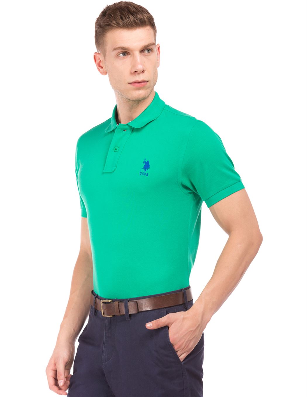 U.S. Polo Assn. Men Casual Wear Green T-Shirt